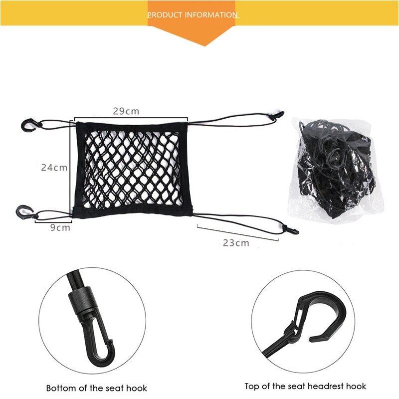 Elastic Car Pet Barrier Mesh Isolation Backseat Mesh Car Back Seat Safety Travel Dog Car Divider Net with Adjusting Rope Hook