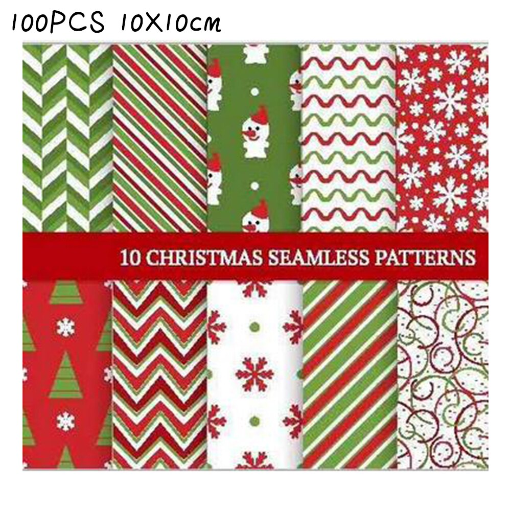 100 unids/set serie navideña tela cuadrada de algodón tela de retales tela de costura para manualidades DIY tela de algodón decoraciones de Navidad: B