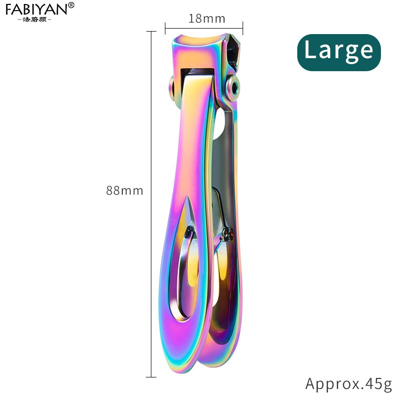 Stainless Steel Nail Clippers Cutter Trimmer Manicure Scissors Thick Toenail Fingernail Pedicure Tools: Large Rainbow