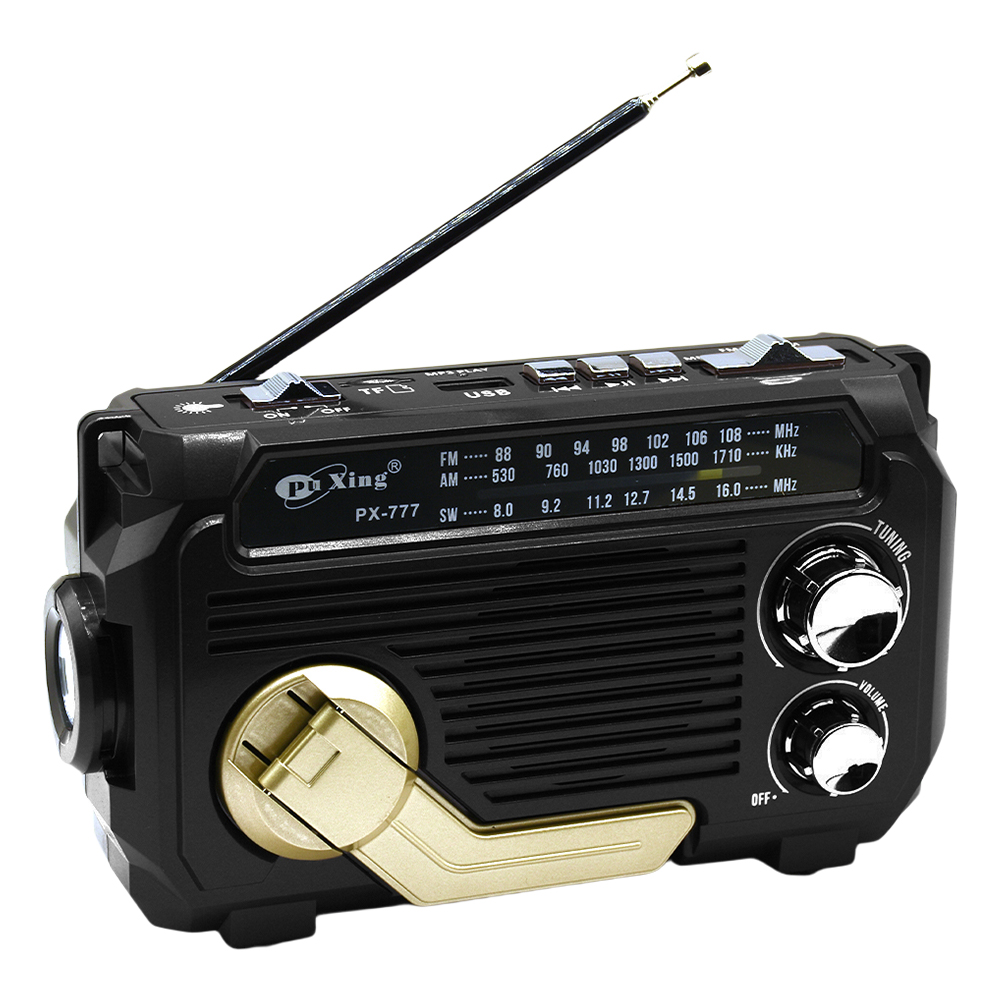 Hand Crank Emergency Radio AM/FM/SW Radio with Flashlight BT Speaker Portable Weather Radio for Outdoor Camping and Emergency: black