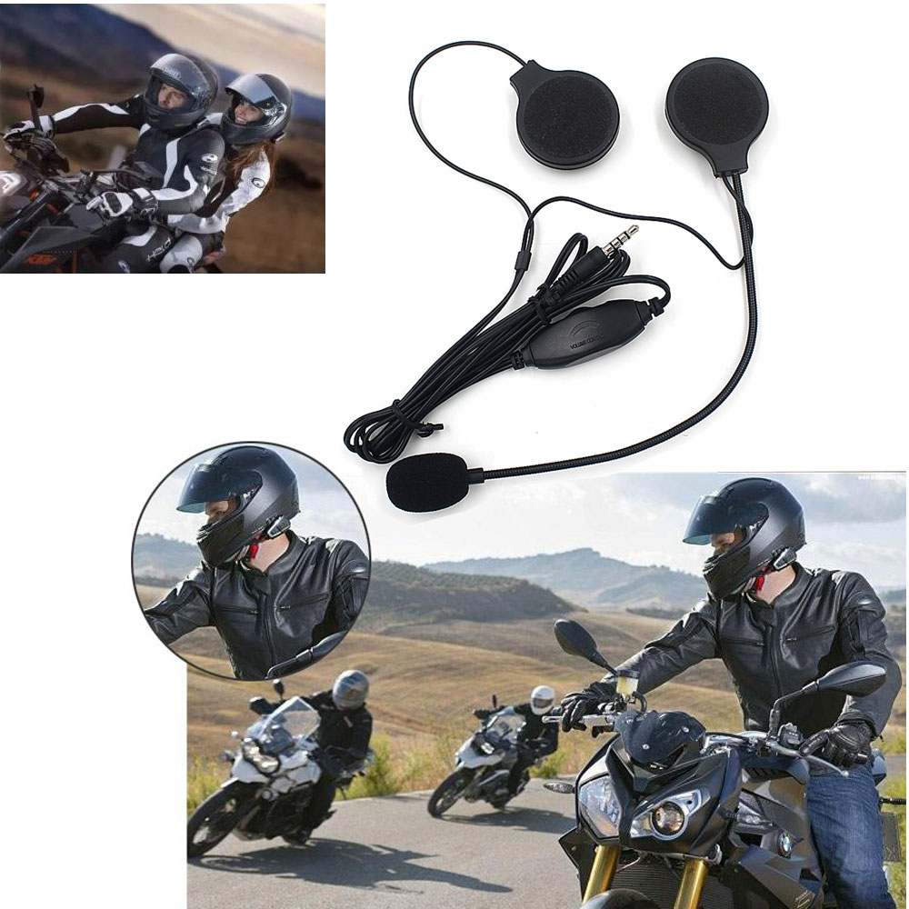 Motor In-Helm Stereo Speaker Oortelefoon Met Volumeregeling Set