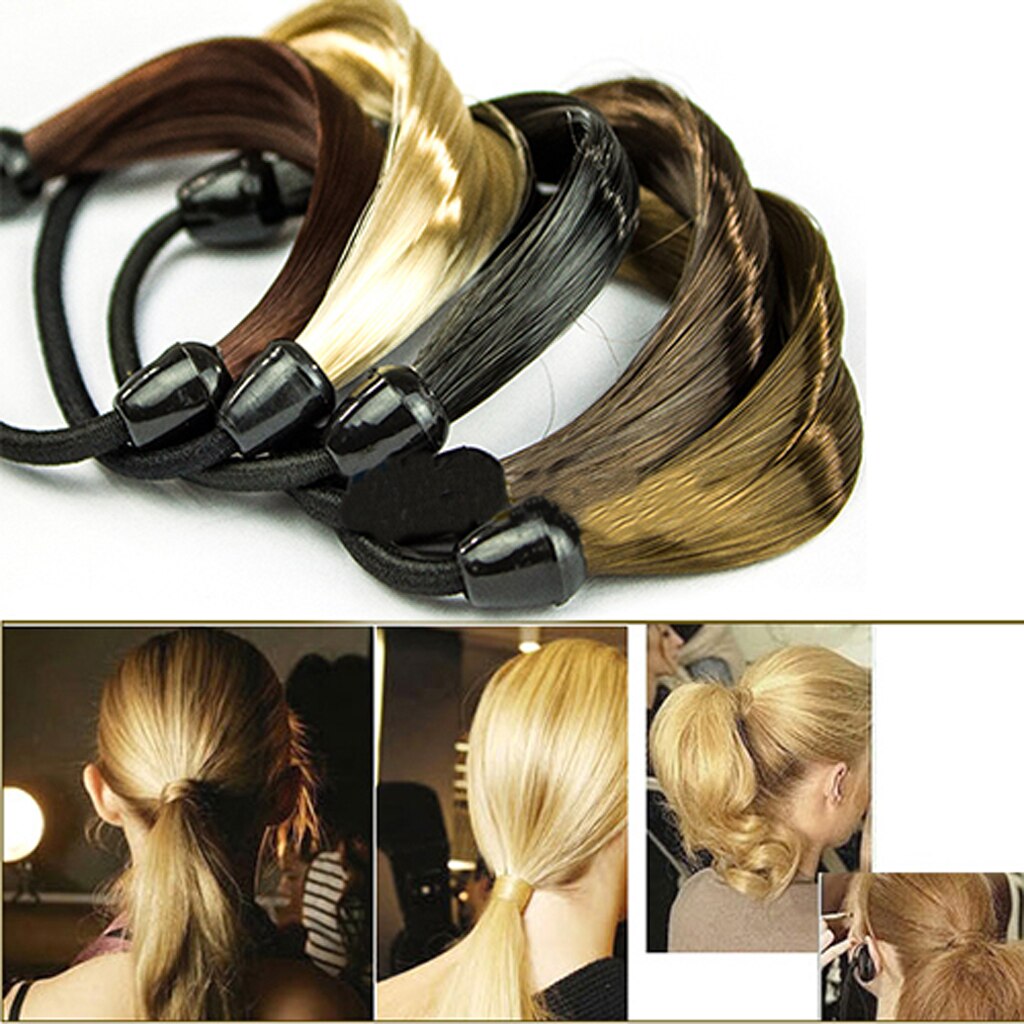 Coreano moda Peruca de Cabelo Rabo de Cavalo Titulares Cabelo Tranças Torção Rubber Band Headband