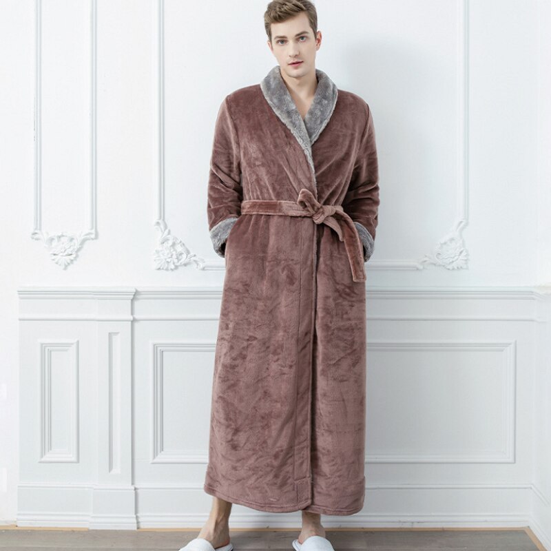 2026 Heren Badjas Herfst Winter Flanel Pyjama Losse Ritssluiting