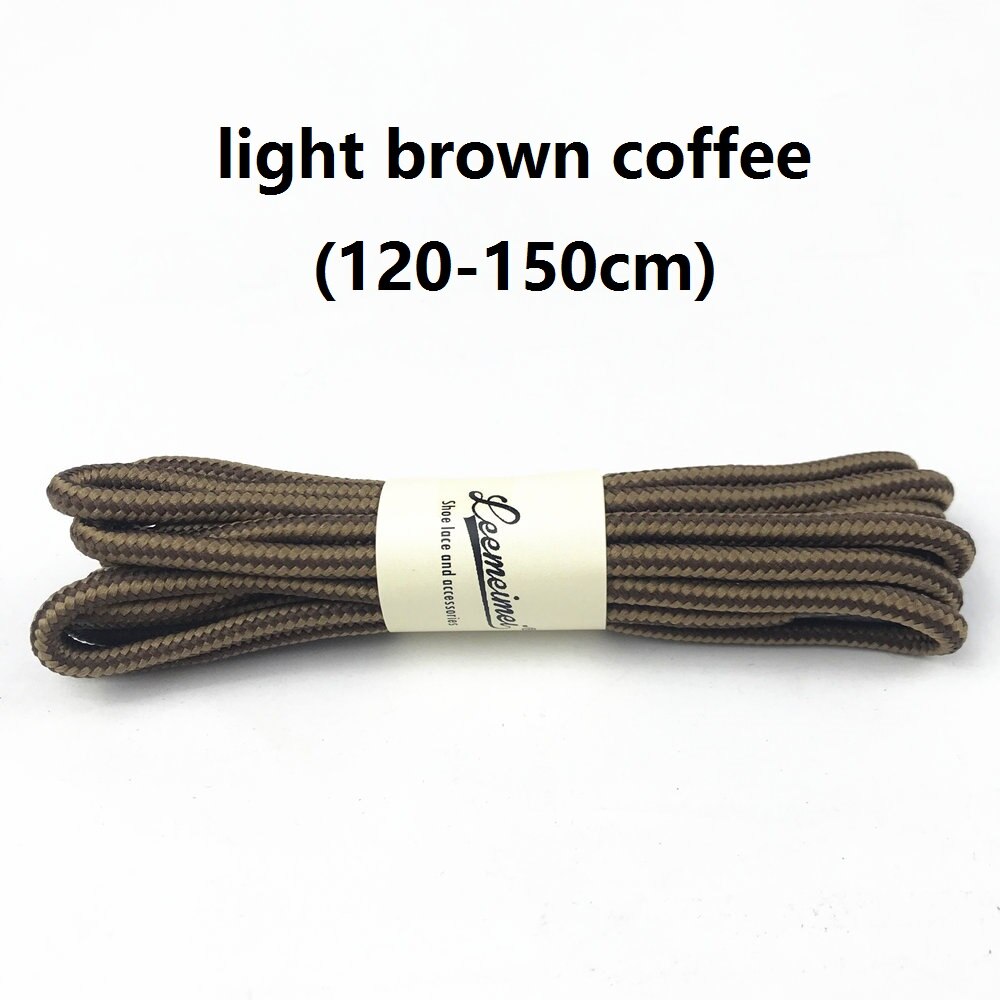 Doble farger sko lisser 120 150cm polyester sneaker sko lisser dobbel stripete flette runde skolisser til støvler: Lysebrun kaffe / 120cm
