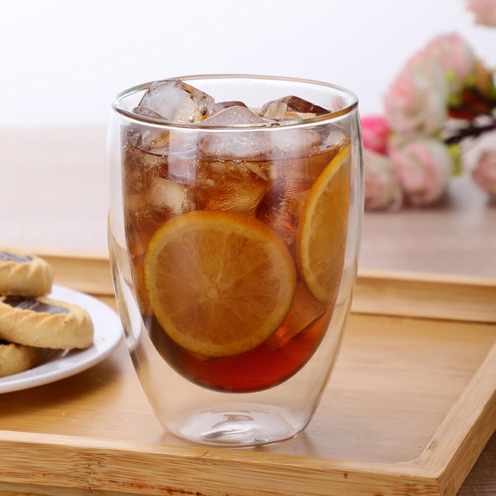 Mini Transparent Double Wall Glass Mug keep and cold Wine Glass Coffee Mug Tea Latte cappuccino Coffee Cup Taza Gato copo