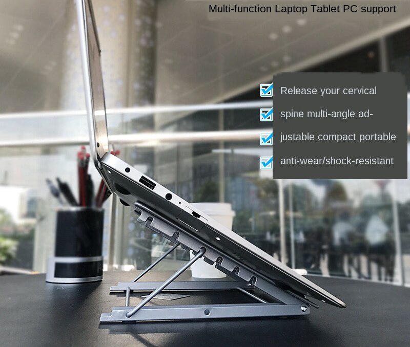 Verstelbare Laptop Stand Mesh Geventileerde Vouwen Desktop Licht Doos Houder Beugel Ondersteuning 2 Maten Voor Computer Notebook Tablet