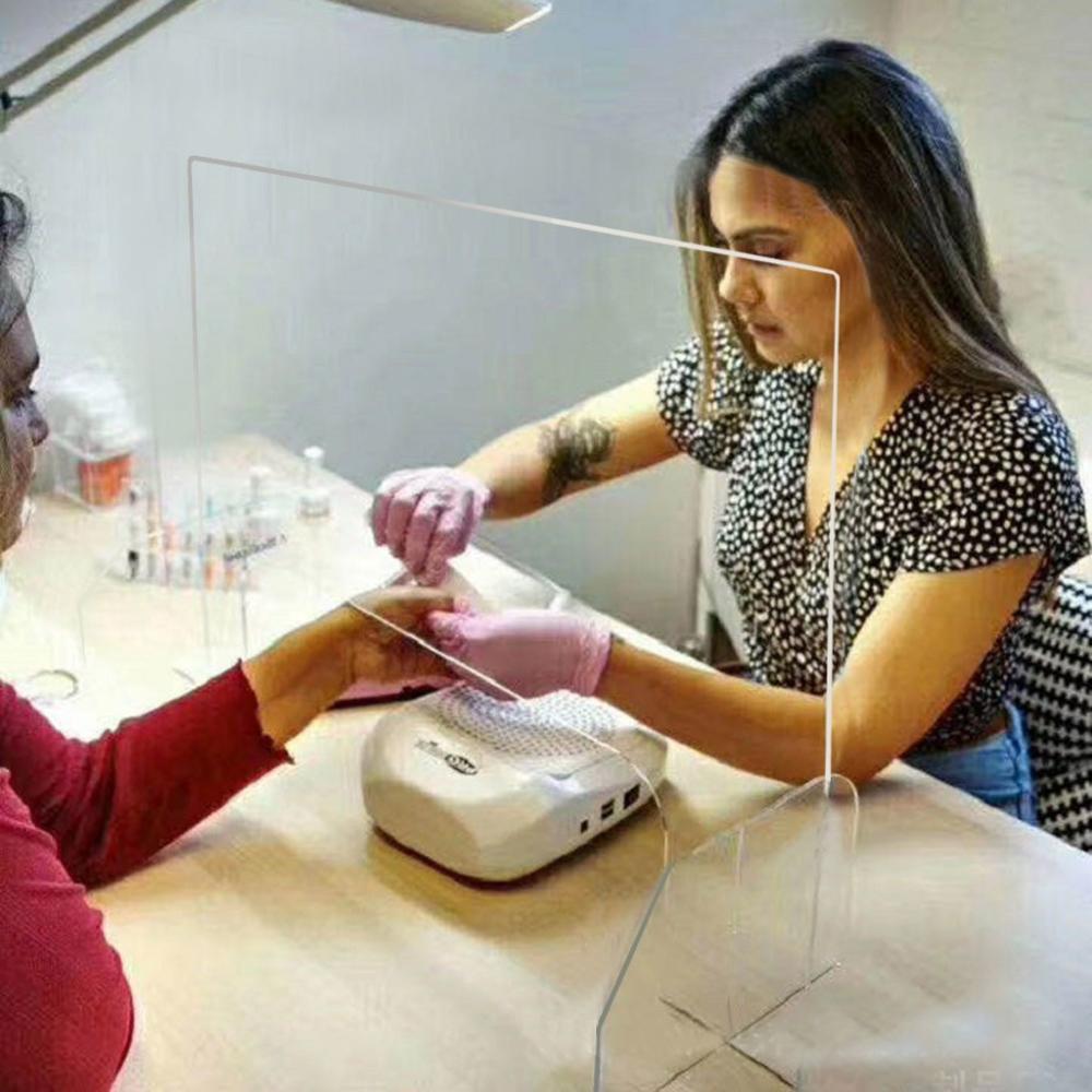 Acrylic Sneeze Guard Shield Protection Safety Counter Top for Nail Restaurant Grocery Stores Salons Retailers health manage