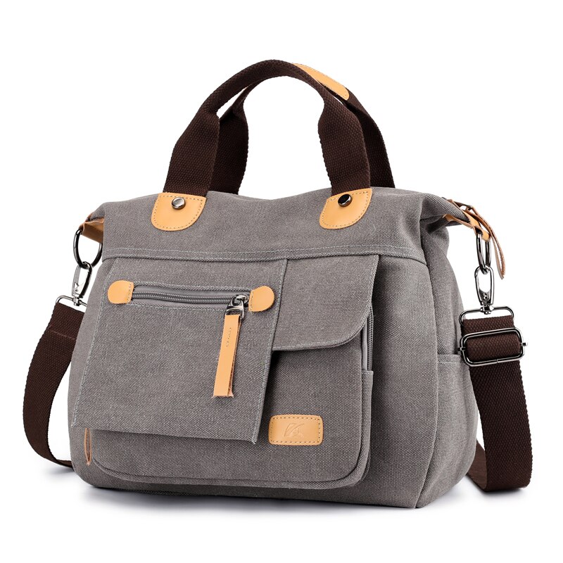 Canvas Shoulder Bag Female Handbag Women's Totes Messenger Packs Femme De Marque Casual Bolsos Mujer Girl's Crossbody bags: Gray