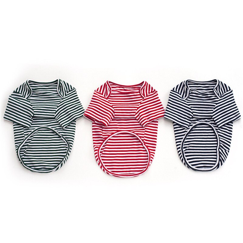 Disfraz de perro de algodón a rayas, camiseta de perro, ropa para mascotas, ropa bonita