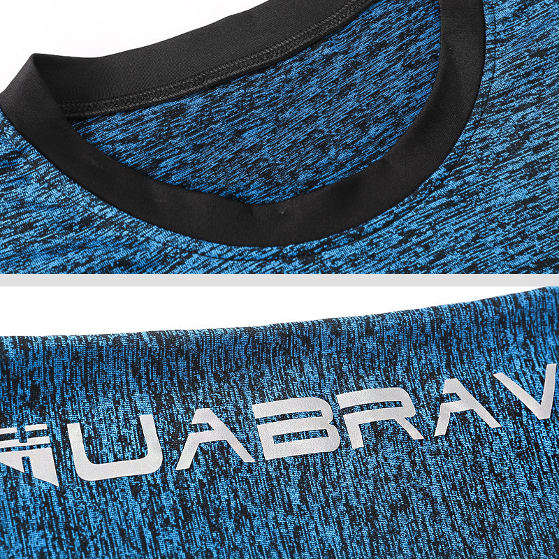 Herr t-shirt kompressionströja löpning tight träning långärmad t-shirt bodybuilding fitnesskläder torr passform t-shirt topp