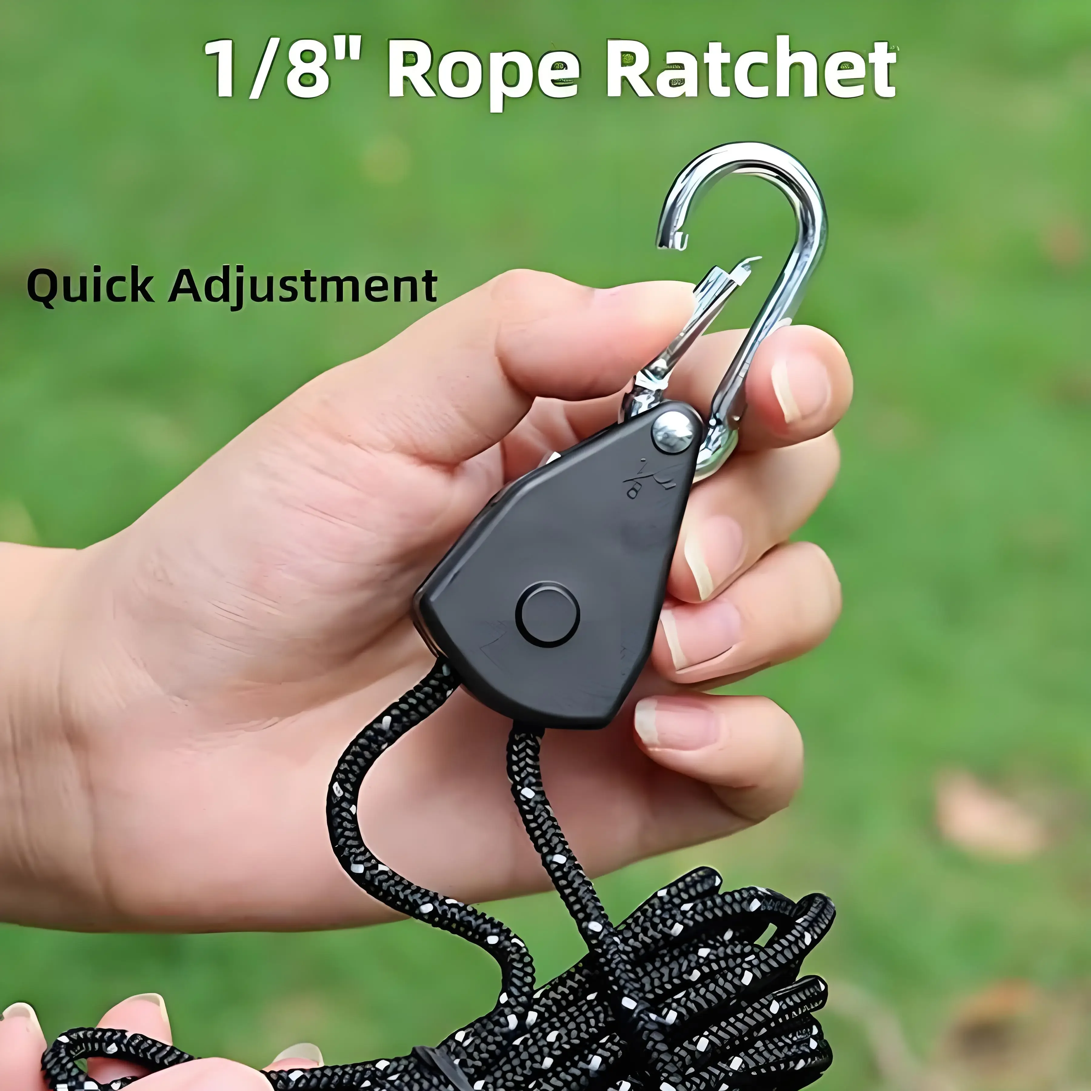 4 Ropes Adjustable Ratchet Rope Straps with Buttons Suitable for Tents Sunshades Plant Lights Outdoor Camping and Hiking