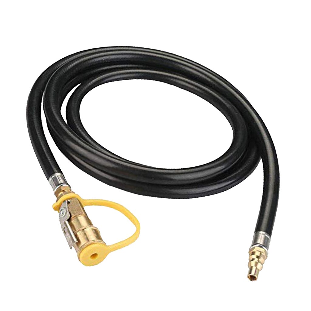 12Ft RV Propane Quick Connect Hose Low Pressure with 1/4&#39; quick connect female socket and 1/4&#39; full flow male plug