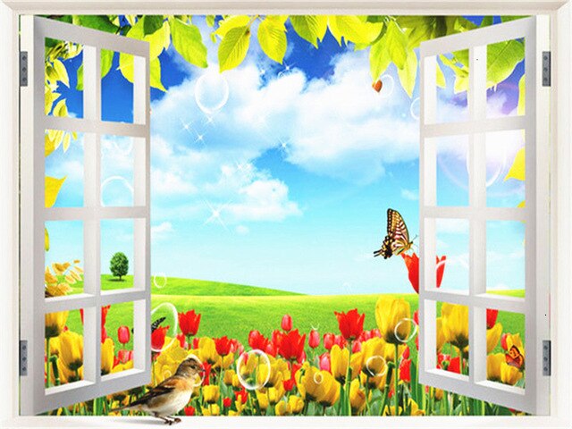 HUACAN peinture par numéros fenêtre paysage dessin sur toile peint à la main Art photo Kits bricolage décoration de la maison