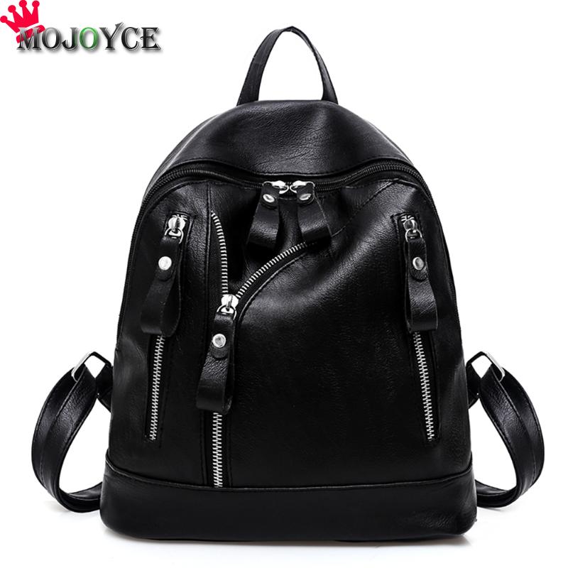 Sac à Dos en cuir PU femmes noir Sac à Dos étanche femme sacs d'école Mochila Escolar adolescent filles Sac a Dos Sac à Dos: Default Title