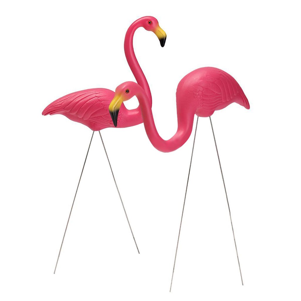 Pink Looking Up Lawn Flamingo Garden Party Grassland Ornament Art Decor DIY