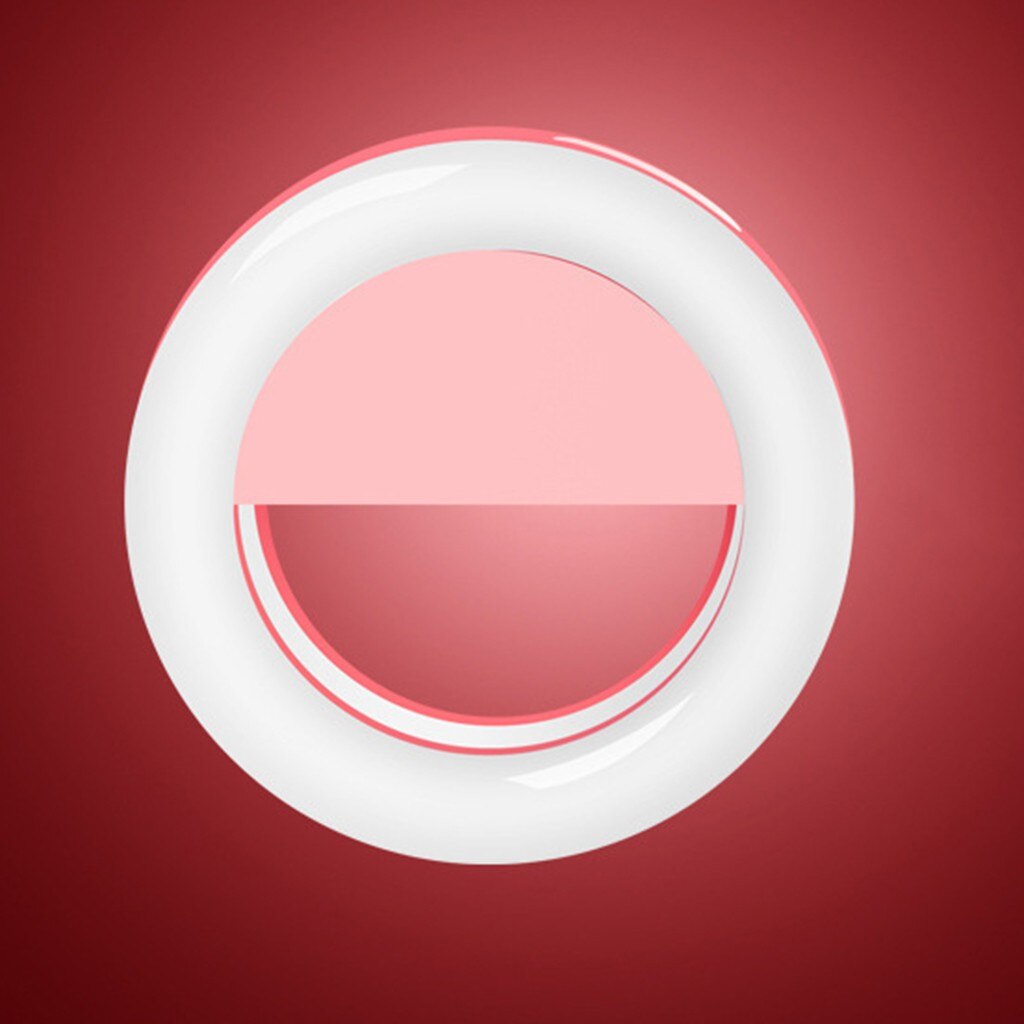 Portable Selfie Ring Light LED Ring Light Ring Stereo Fill Light 3-Level Brightness Light Phone Camera Support USB Charging: Pink