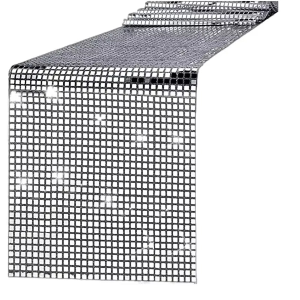 Glänsande glitter disco bordslöpare paljett europeisk stil bordsduk spegelduk jul: Ljusgrön