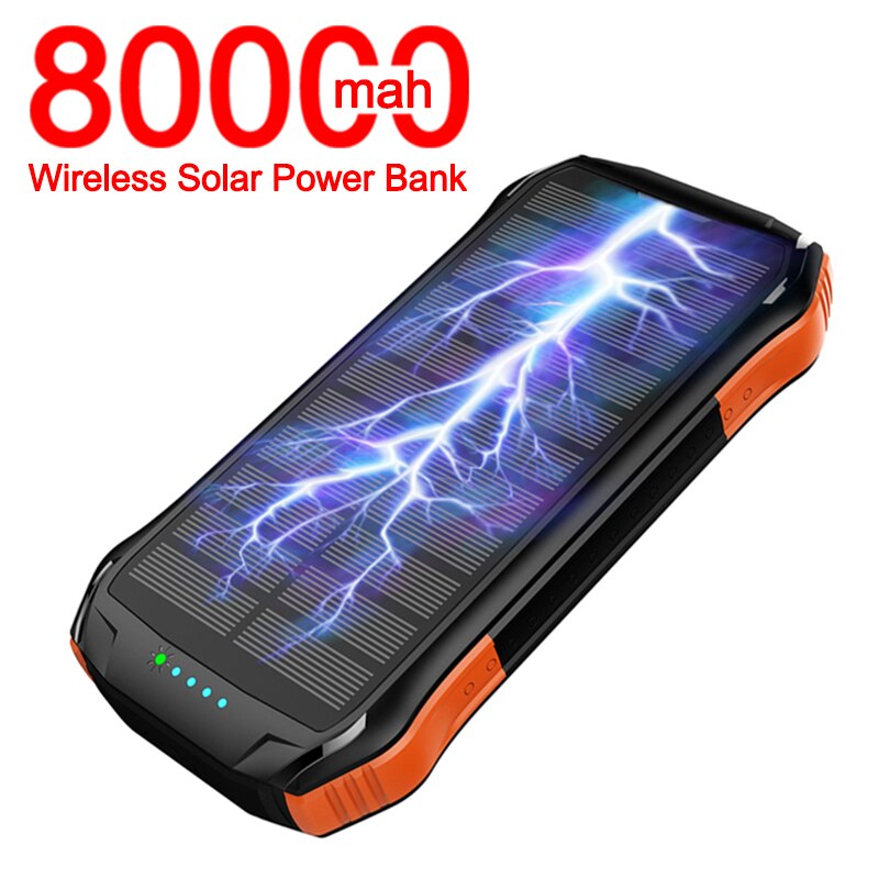 80000Mah Zonne-energie Bank Snel Opladen Powerbank 18W Type-C Poverbank Voor Samsung Pd Iphone 11 Pro