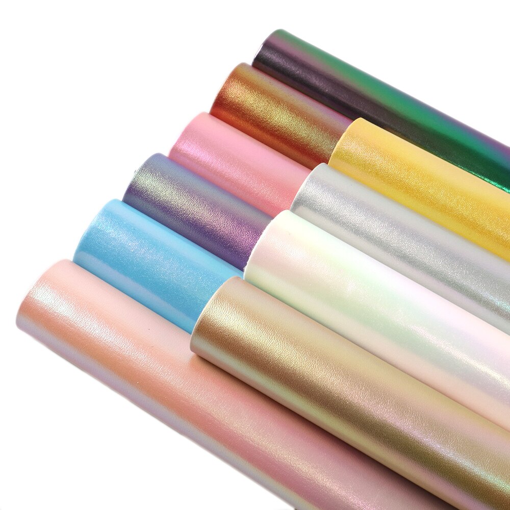 50*140Cm Pearl Iriserende Faux Leer Stof Vel Vinyl Stof Voor Maken Handgemaakte Oorbellen Haarelastiekjes, 1Yc12961