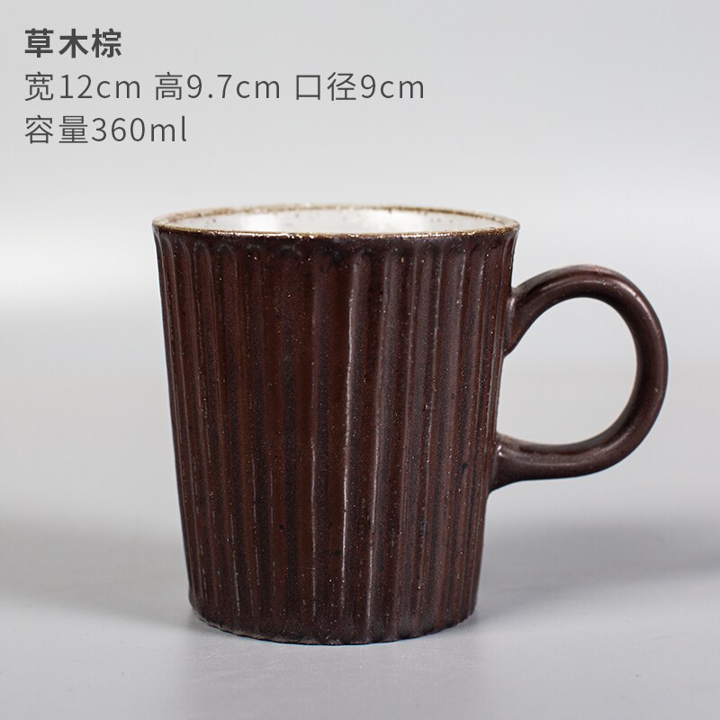 Tasse à café en céramique japonaise, faite à la main, rétro européen, verte, blanche, littéraire, Simple, de , ensemble de tasses Vintage en poterie: Mug 5