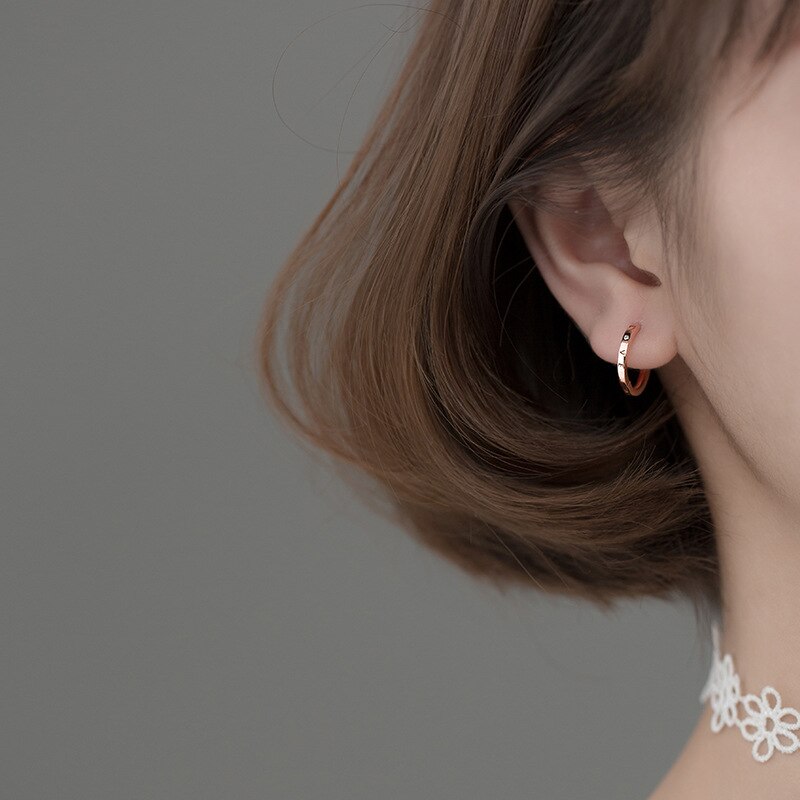 La Monada-pendientes de aro de plata 925 para mujer, joyería aros para mujer, aretes de aro pequeños con letras de plata 925