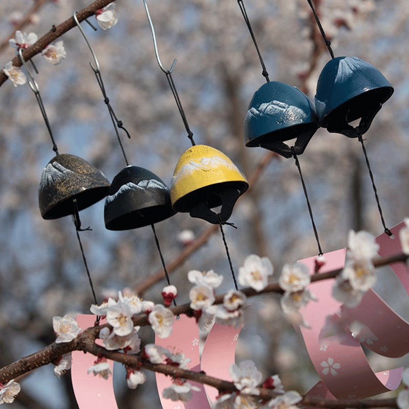 1pcs Japanese Cast Iron Wind Chimes Wind Bell Iron Hanging Wind Chimes Home Garden Outdoor Bell Room Decoration