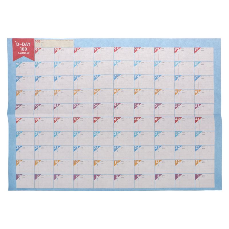 5 stk 100 dage nedtælling kalender skema læringsmål arbejdsplanlægger periodisk dagsorden bord kontorartikler