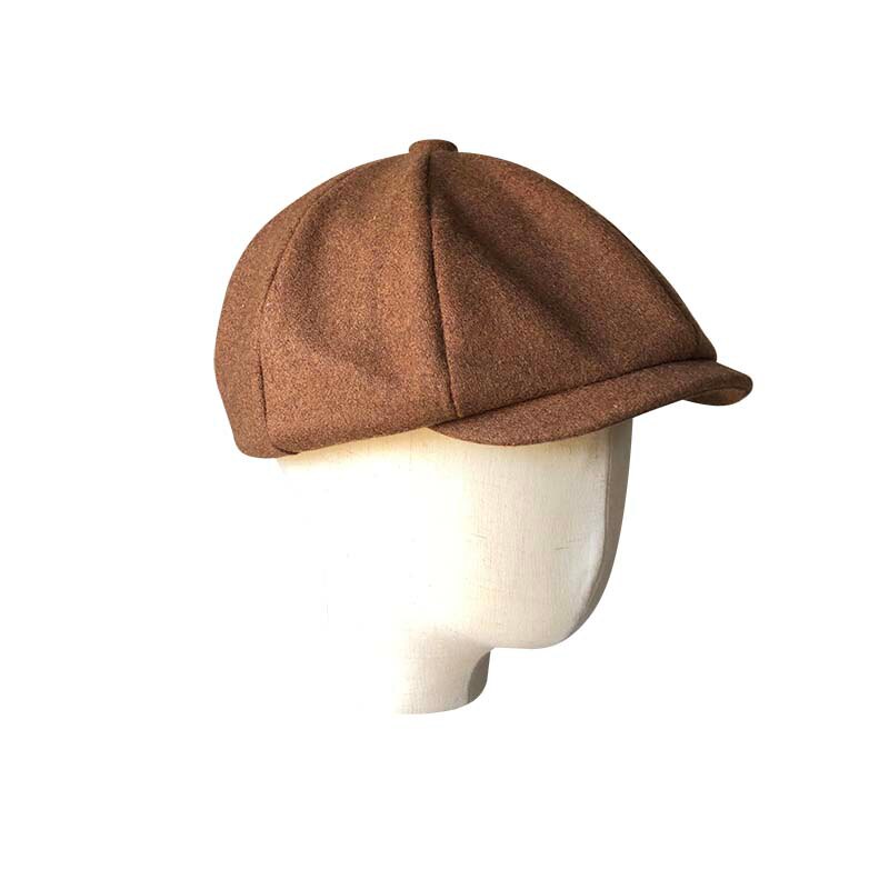 Chapeau en laine de chameau noir pour homme et femme, casquette à chevrons Tweed, octogonale, rétro, plat, collection hiver , BLM65