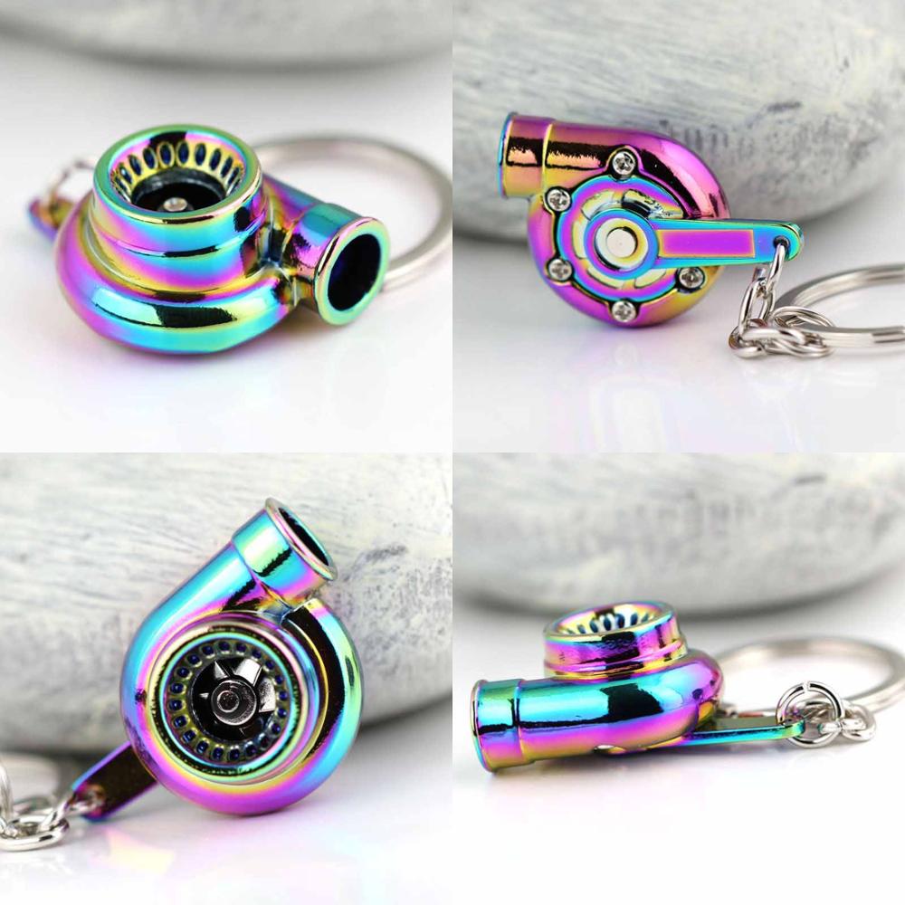 Llavero Turbo giratorio anodizado chapado brillante Metalliac Color turbocompresor llavero: Rainbow