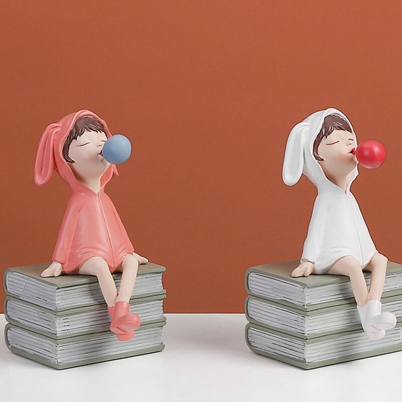 Leuke Meisje Stijl Thuis Salontafel Decoratie Decoratie Restaurant Decoratie Karakter Standbeeld Model Hars Ambachten