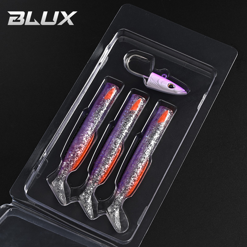 BLUX Happy Sandeel 11cm 17g suave Anguila viva señuelo de pesca paleta cola Jig cabeza gancho vinílicos vibración cebo Artificial equipo de agua salada: Gris claro