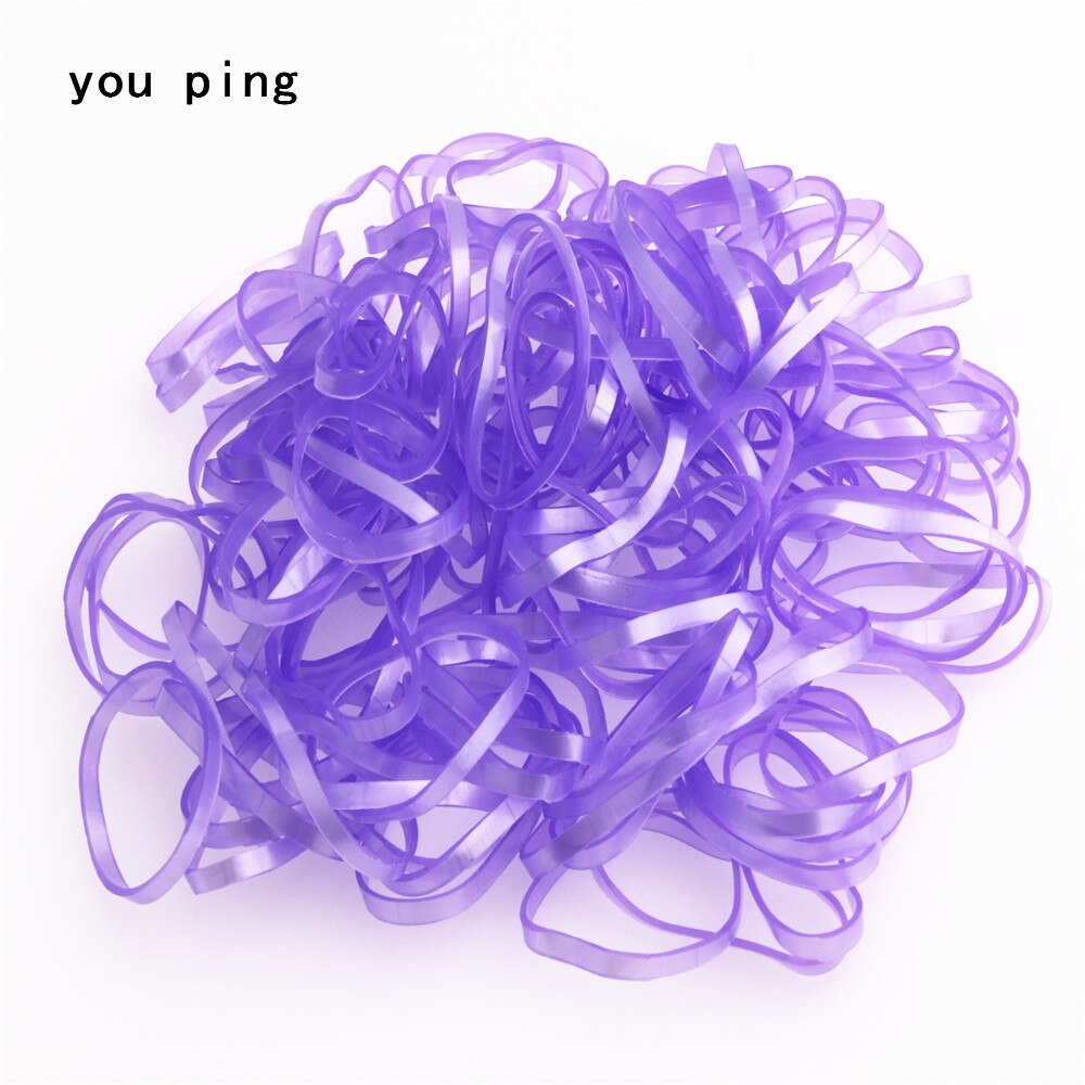 901 Pink Rubber Band Elastic Rope Women Girls child Tie Hair Styling Tools Students School Supplies: Bright purple