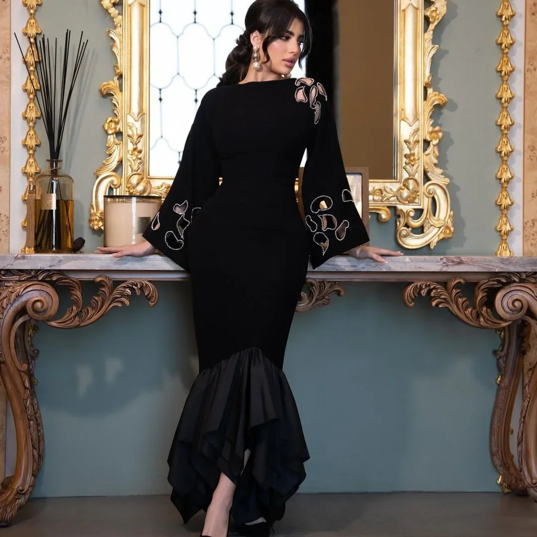Vrouwen effen kleur mode uitgehold riem fishtail jurk sexy slanke avond lange jurk
