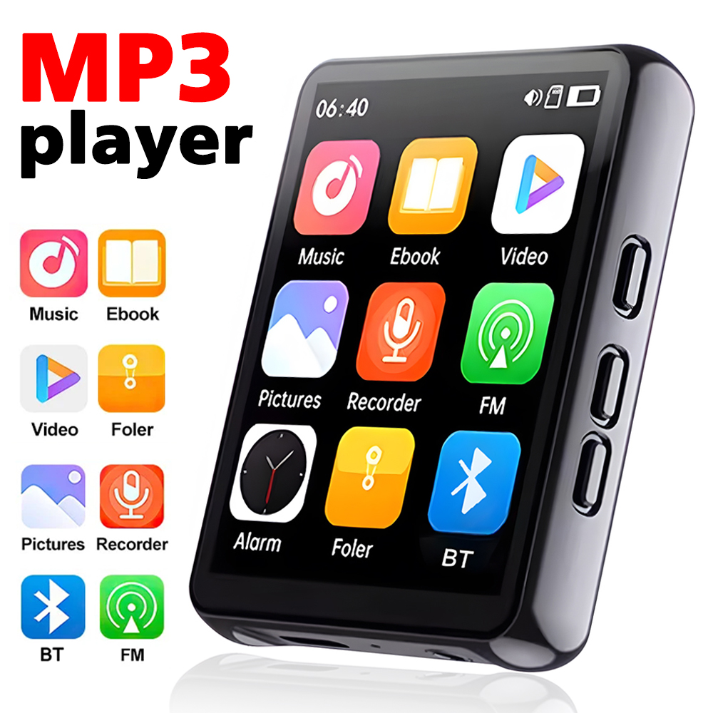 HiFi MP3 Player Earphones Included Student Walkman Bluetooth-Compatible 5.3 with Speaker/FM Radio/Recording for Kids Adults
