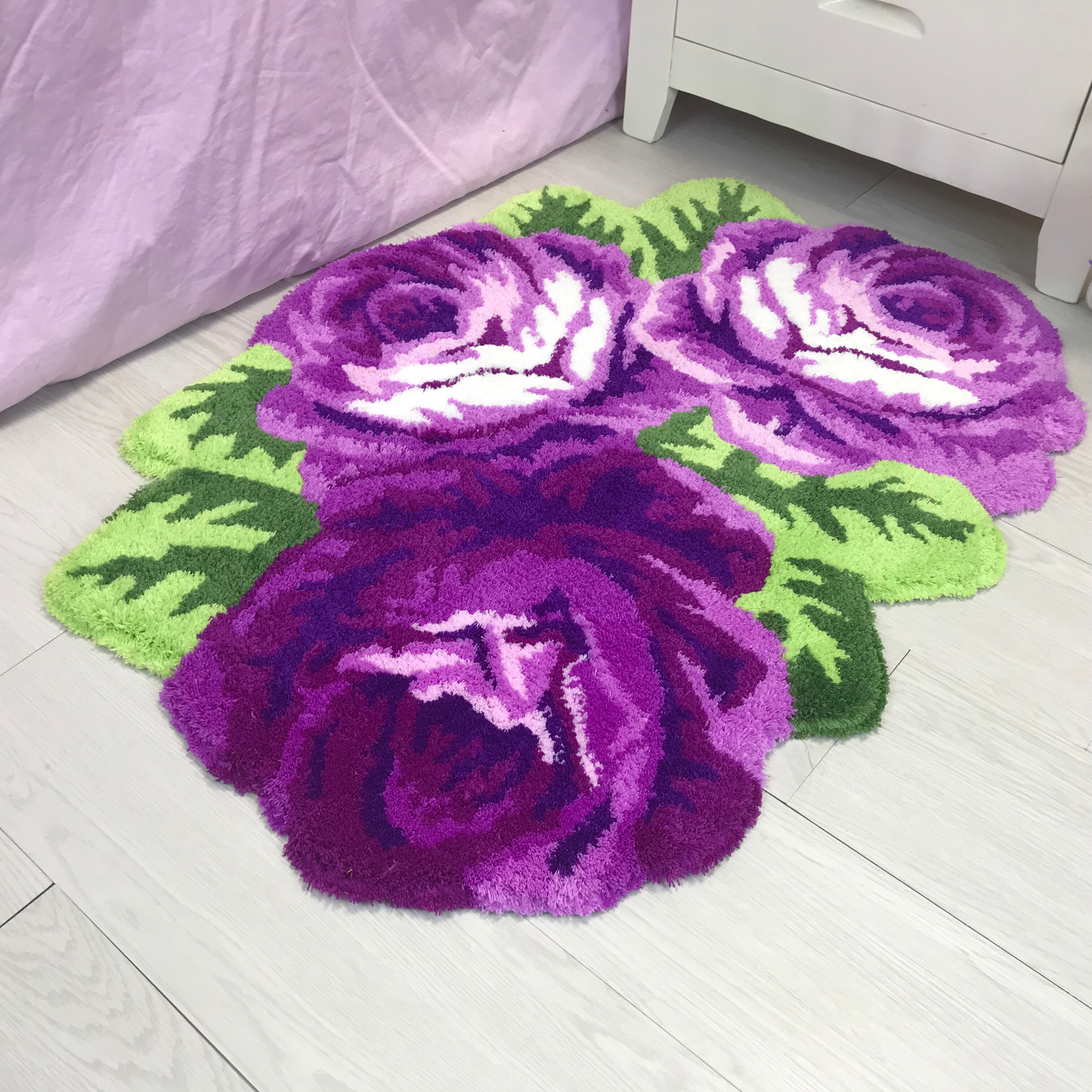 sales Bright color rose mat rose carpet rose rug for bedroom