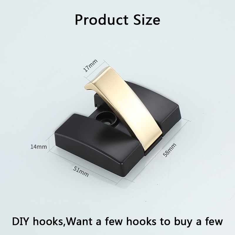 Bez wiercenia czarny srebrny wieszaki nowy DIY wieszak na haki ubrania na płaszcz kapelusz wieszak robić ręczników haki ubrań w łazience wieszak na płaszcze haki ścienne