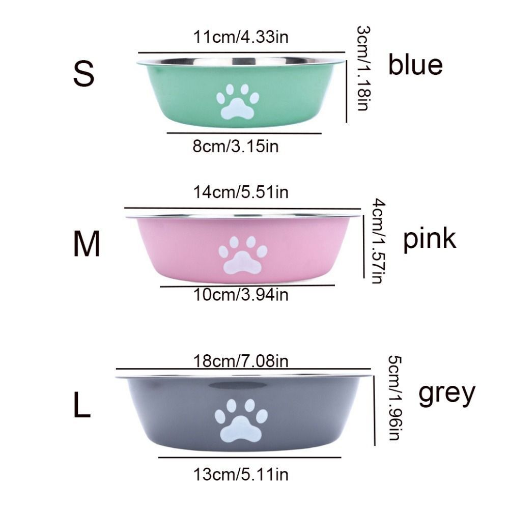 Bol pour chien en acier inoxydable de grande capacité, bol d'eau à bicouche antidérapant pour chien, mangeoires pour animaux de compagnie, motif patte de chat, bol d'alimentation pour chat, maison