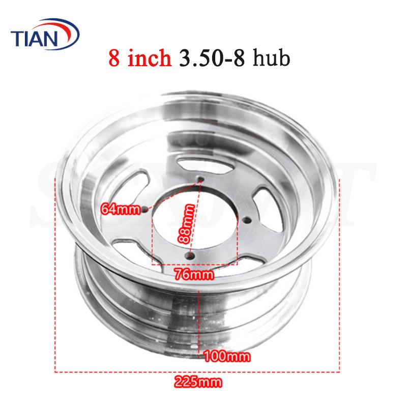 8/10/12 Inch Alloy Wheel Hub Aluminum 2.75-8 3.
00-8 2.75-10 3.00-10 3.50-10 4.00-10 4.50-12 for Monkey Bike Small Motorcycle: black