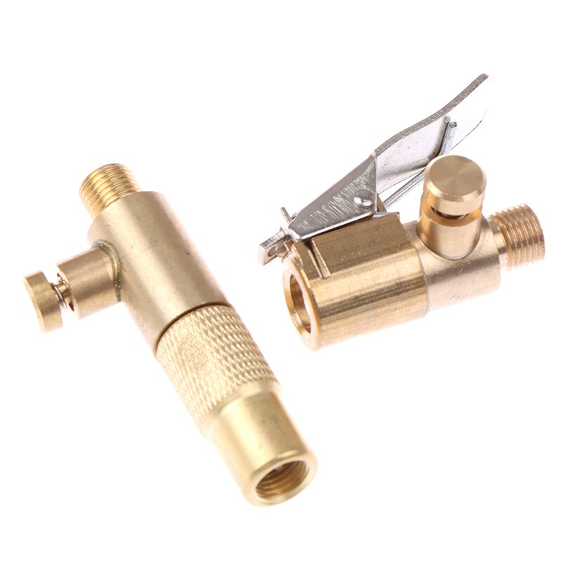 1 Pc 8mm Brass Car Tire Inflator Valve Stem Connector Air Compressor Pump Chuck Lock On Clip Adapter