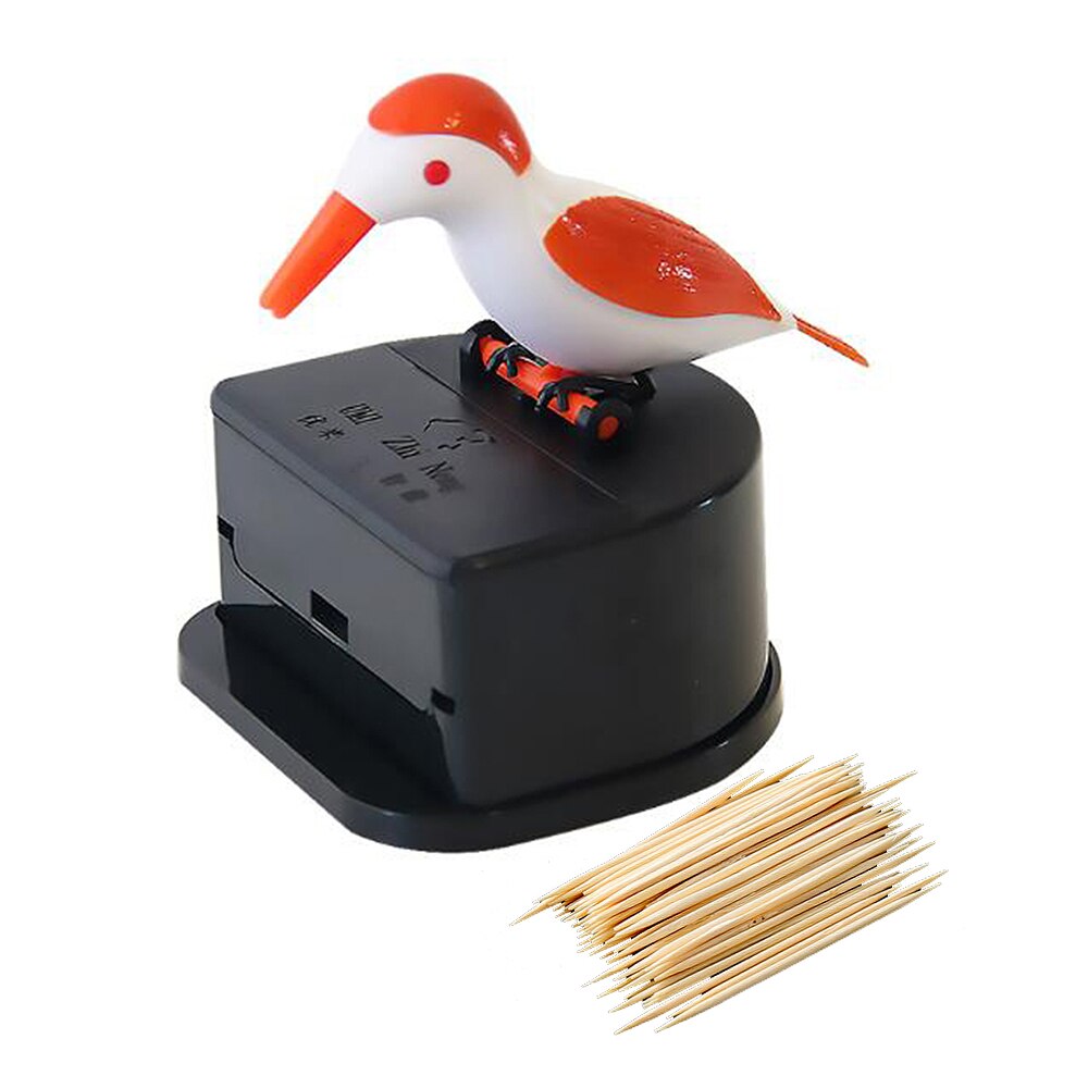 Cute Hummingbird Toothpick Dispenser Automatic Bird Toothpick Box with Toothpick Cleaning Teeth Secret Stash Tandenstokers 2: 06