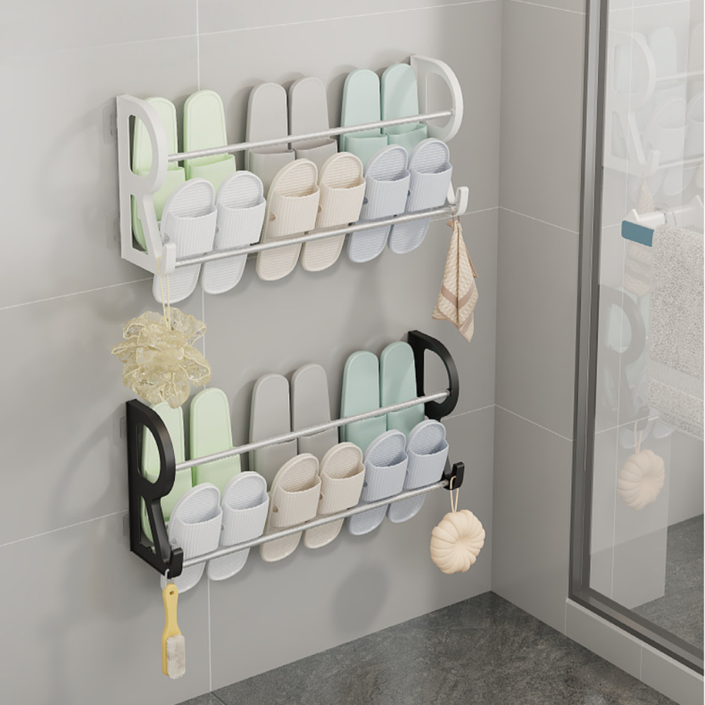Boven de deur Schoenenrek Stickable Shoe Organizer Wandmontage Geen ponsen vereist Slipper Rack Badkamer Multifunctionele plank