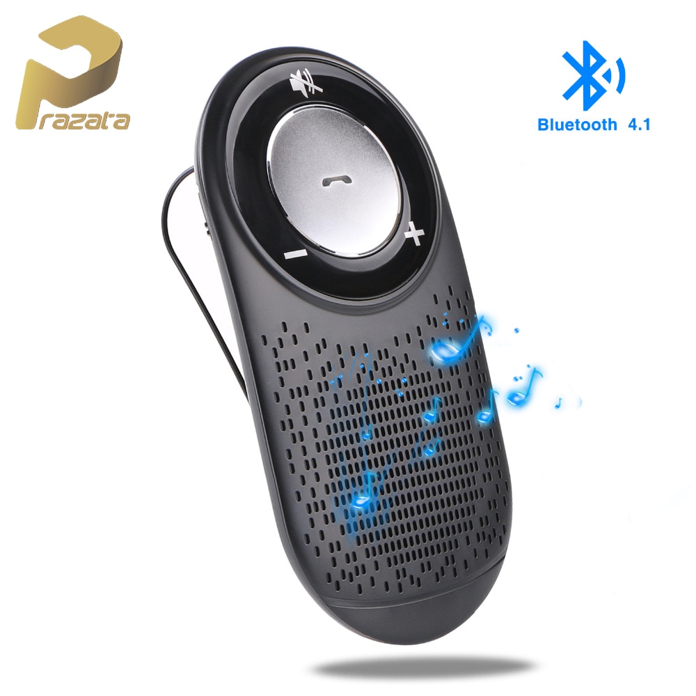 Prazata Bluetooth Car Kit Mic Handsfree Noise Cancelling Speakerphone Two Phones Car Bluetooth Speaker Phone Bluetooth 4.1 T828