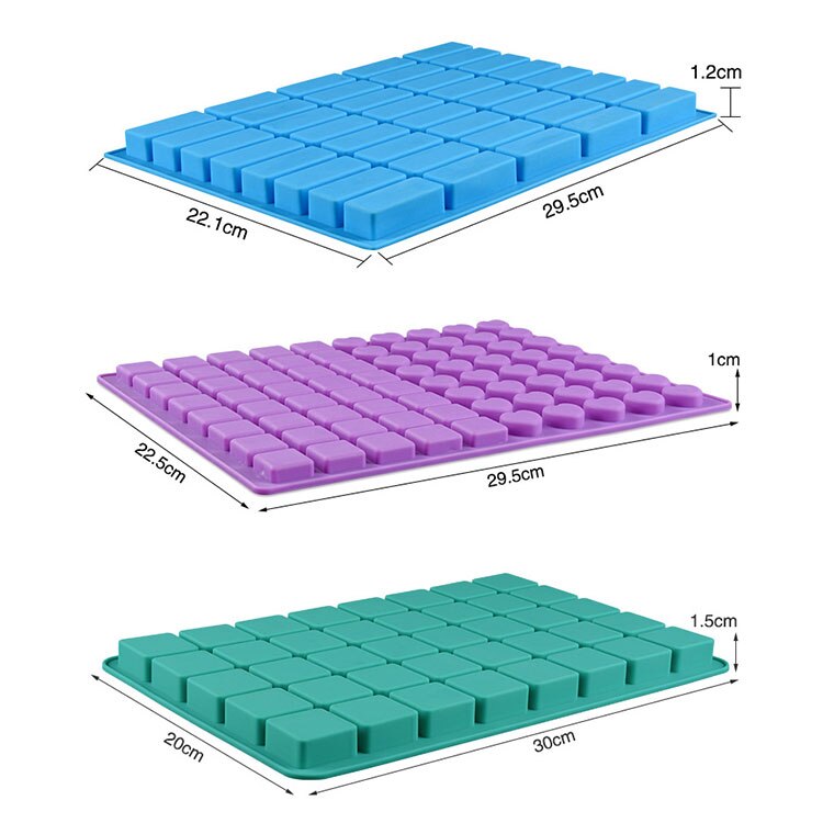 Siliconen Bakvorm 80 Gaten Diy Chocolade Maken Gereedschap Hartvormige Vierkante Fondant Cake Decorating Gereedschap Snoep Mallen