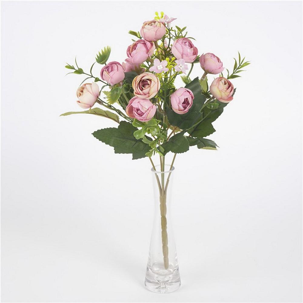 Artificial Rose Flower Ball Fabric Plastic Simulation Flower Centerpiece For Wedding Decor Road Lead Table Flower Bouquet DIY: Light purple