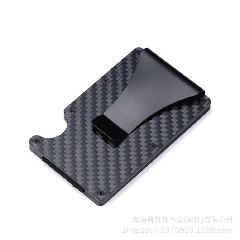 Minimalistische Portemonnee Rfid Blocking Voor Mannen Carbon Fiber Wallet Credit Kaarthouder: black