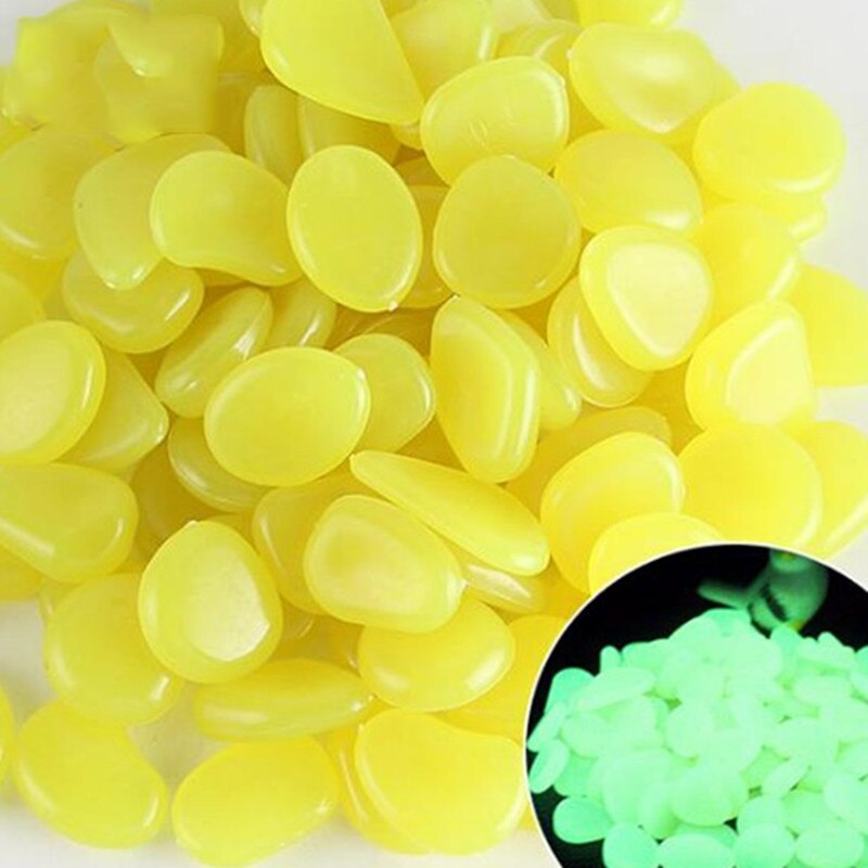 100pcs Garden Pebbles Outdoor Decoration Accessories Glow Stones Walkways Garden Path Patio Lawn Garden Luminous Decor Pebbles