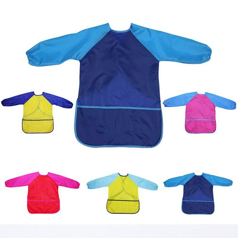Wasserdichte Kunst Schürzen Kittel Nylon Langarm freundlicher Malerei Shirt Farbe Schürze Mädchen Junge Schule Malerei Zubehör 3 Größe