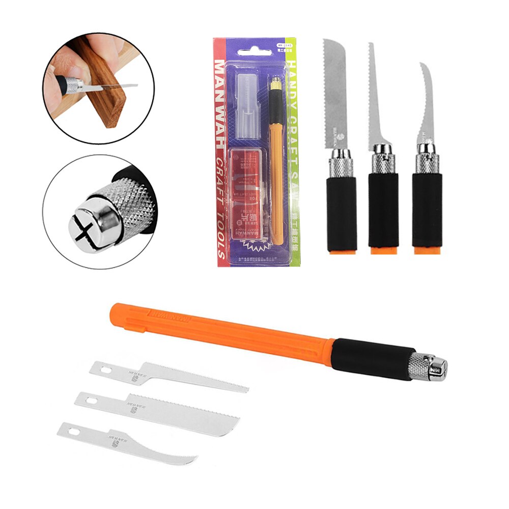 Mini Razor Kit Saw Set DIY Handy Craft Tool Multifunction Hobby Model Tools with 3 Blades Woodworking Tool