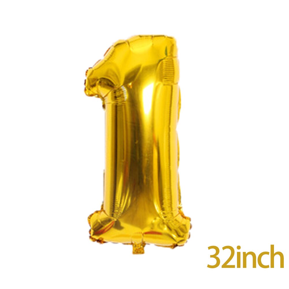 Anzahl ballons 32 zoll Baby Dusche Helium Folien ballon Gold Silber Rosa verrotten Blau Ziffer Globos Geburtstag Party Hochzeit ballon: Digital Ballon1