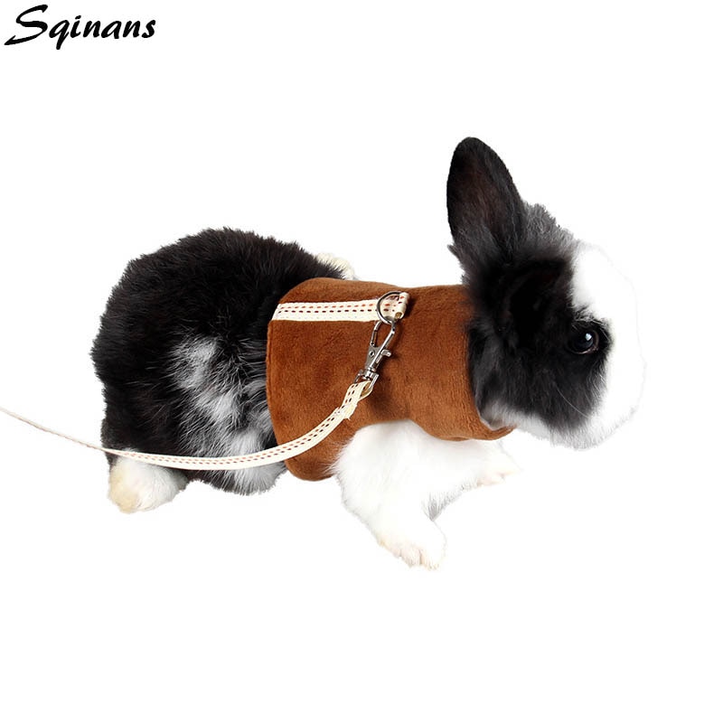 Sqinans mjuk flanell hamster marsvin sele med koppel set små husdjur tillbehör kanin väst kläder promenad koppel